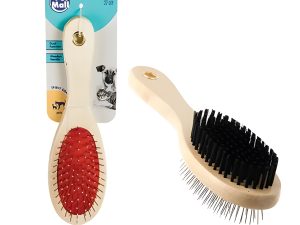 Pet Dog/Cat Brush 22Cm Wood 2-Function