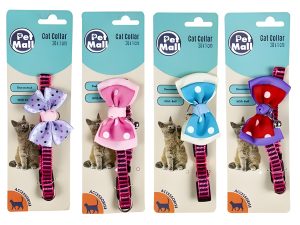 Pet Cat Collar W/Bow 30Cm Asstd