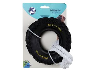 Pet Dog-Chew Tyre Large W/Rope