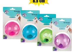 Pet Toy Ball W/Bell Asstd 8.5Cm