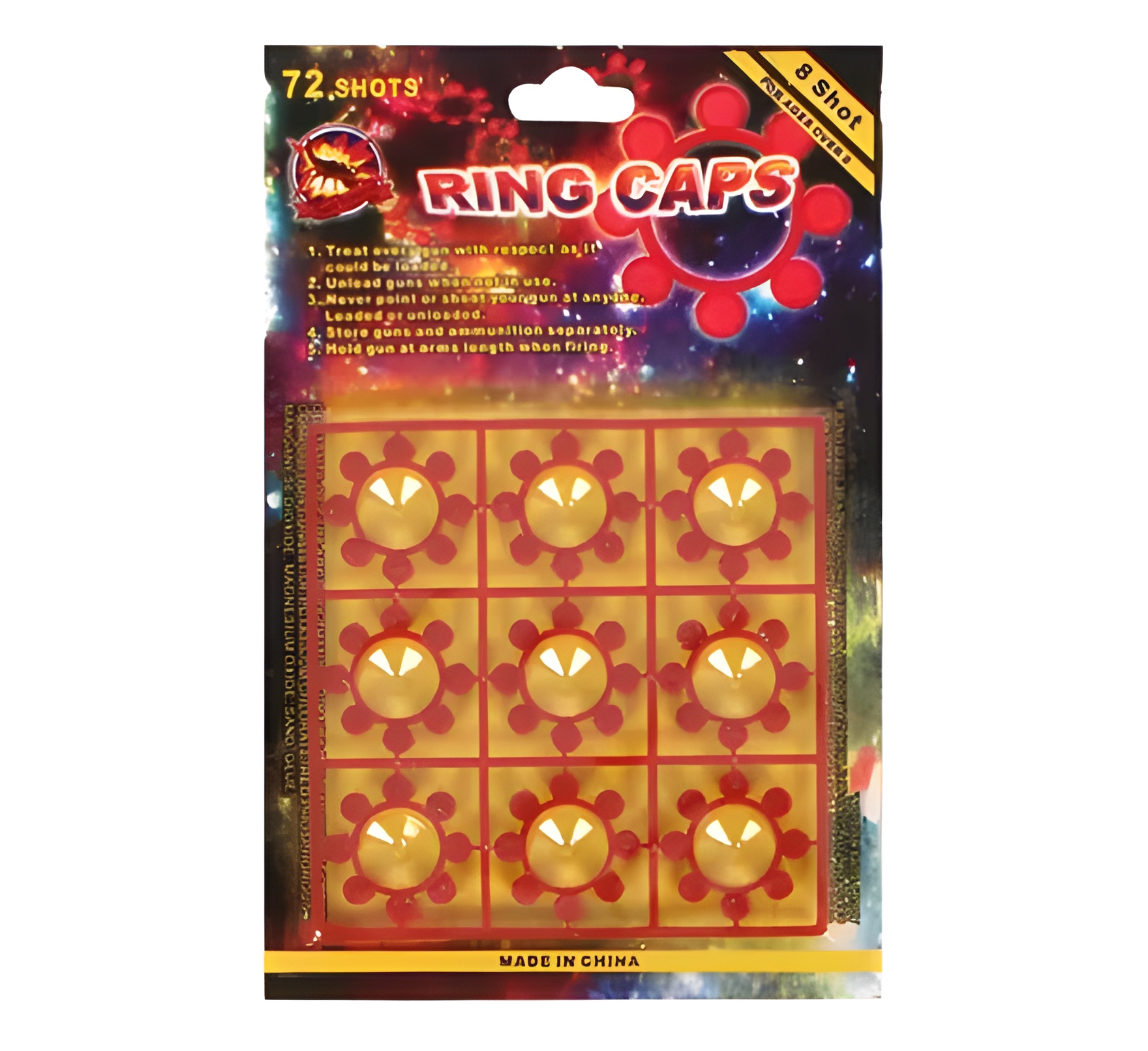 Gun Refill Caps 8 Shot Card Of 9