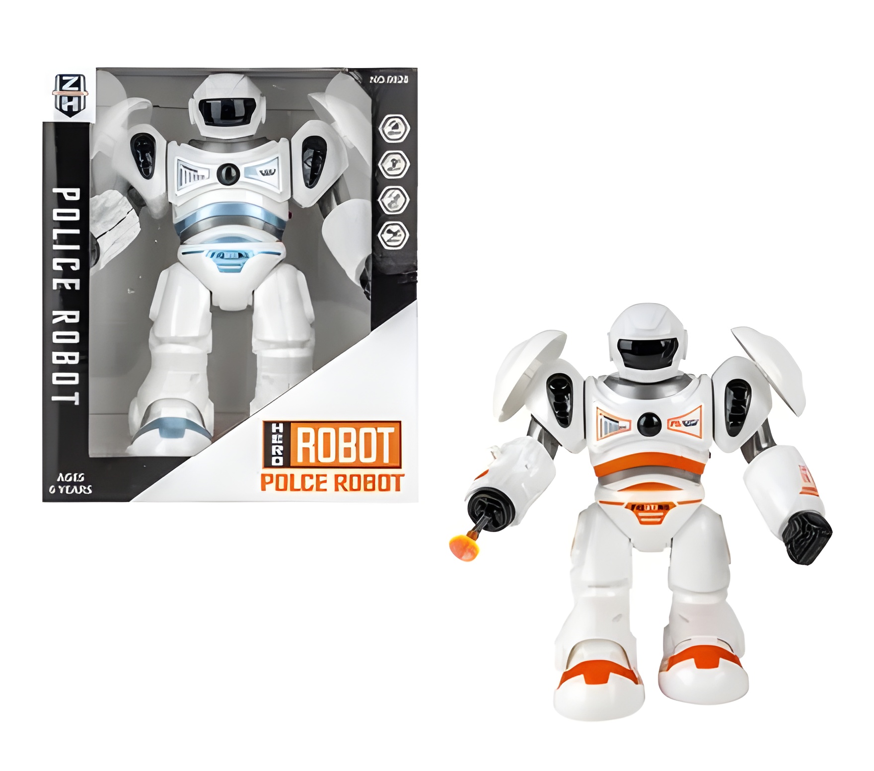 Battery Operated Robot White 21Cm
