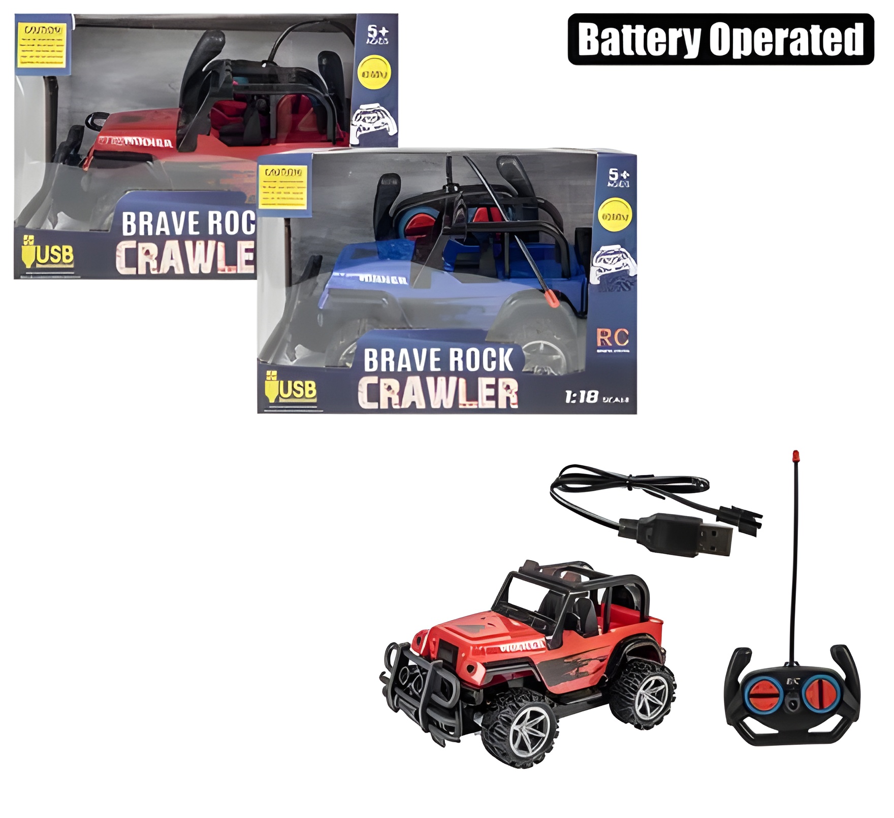 Battery Operated Rc Jeep Usb 20Cm