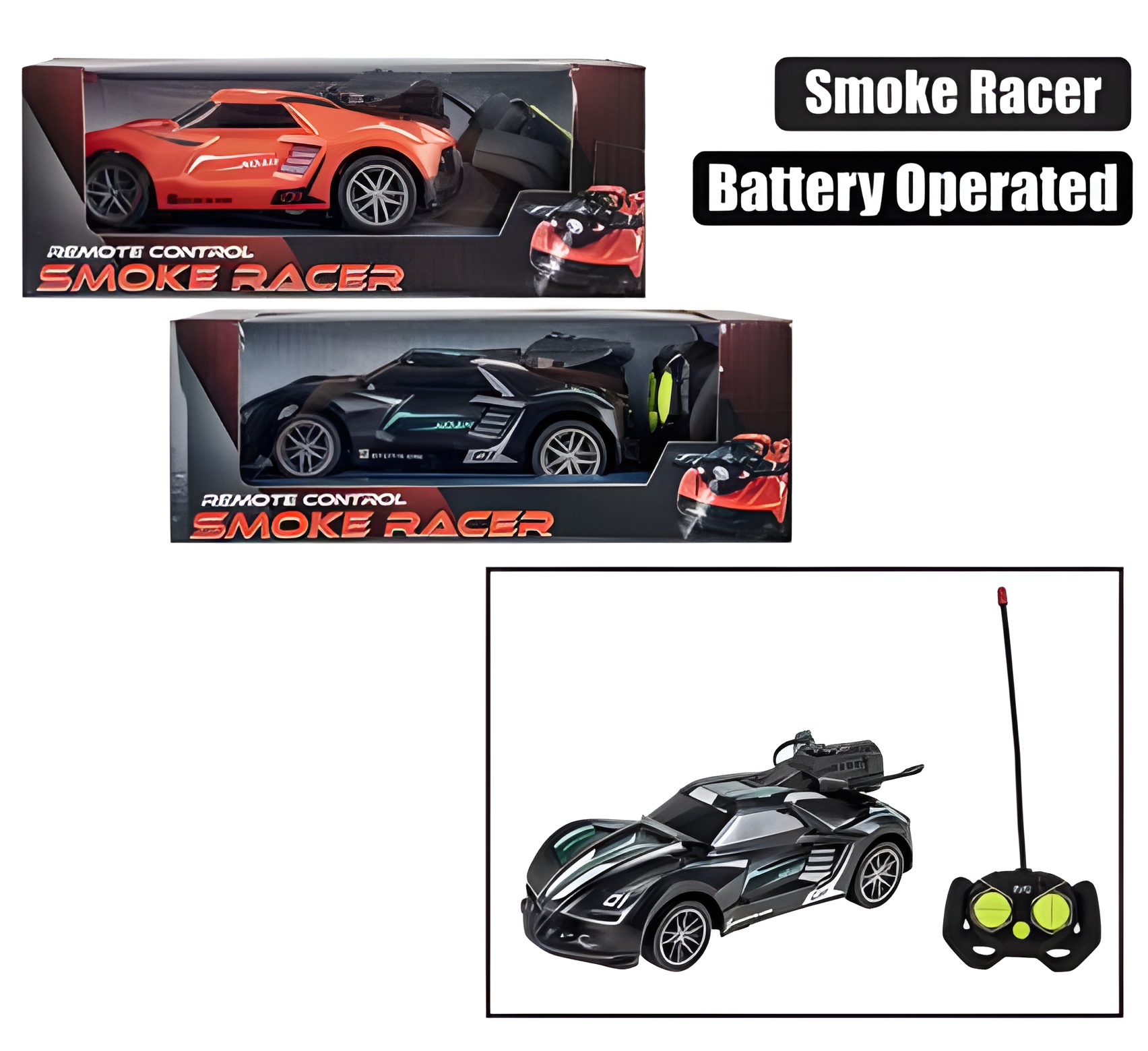 Battery Operated Rc Car W/Spray, 18Cm