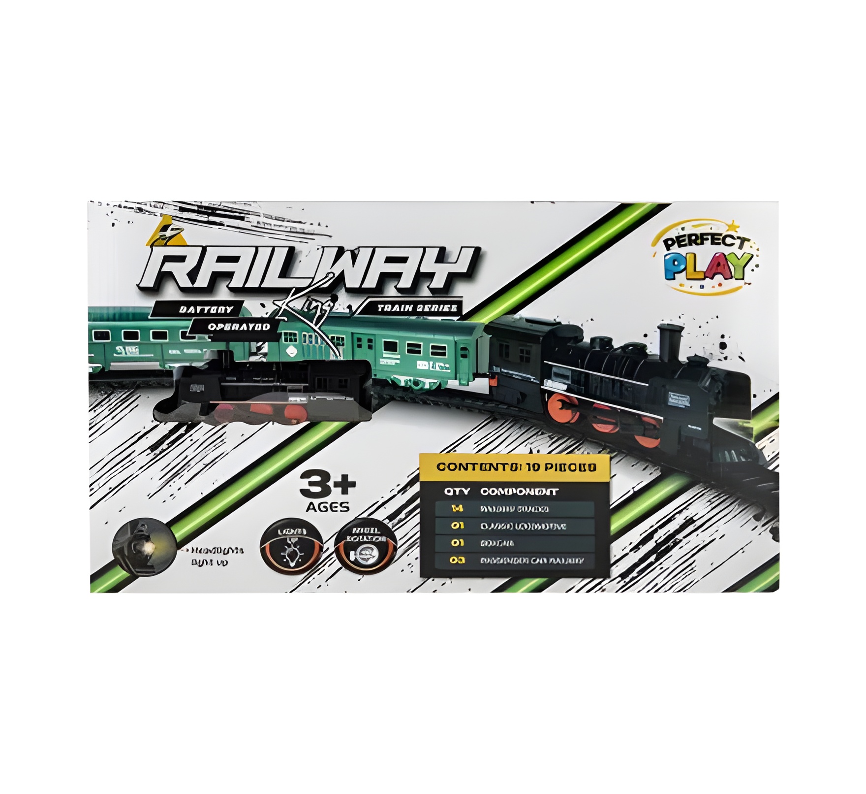 Battery Operated Train Set 19Pc 47Cm