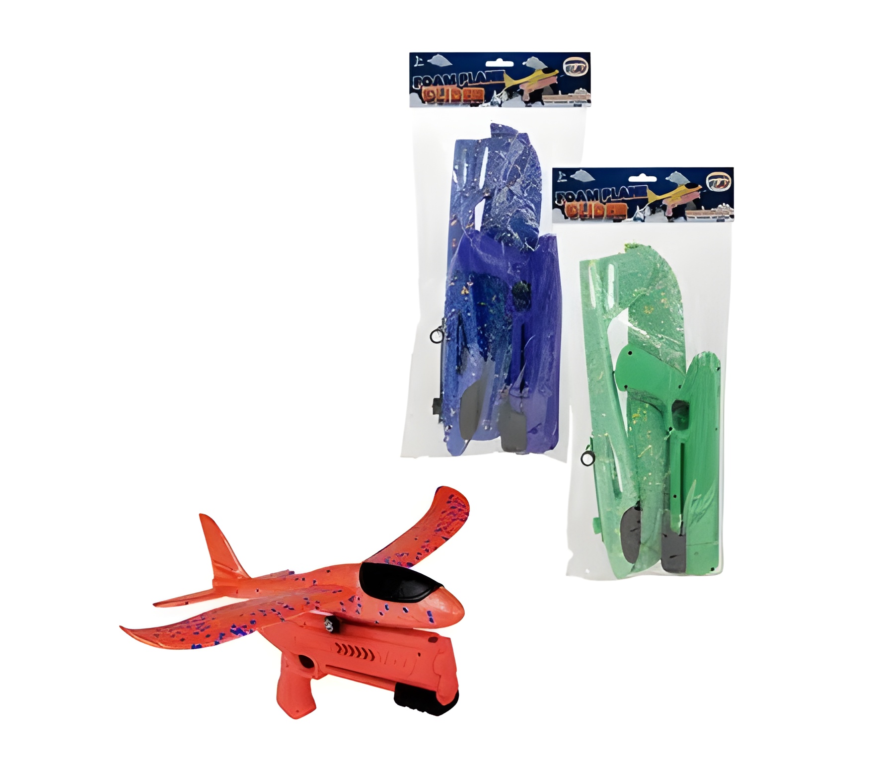 Boys P/Set Glider Foam Plane W/Gun 36Cm
