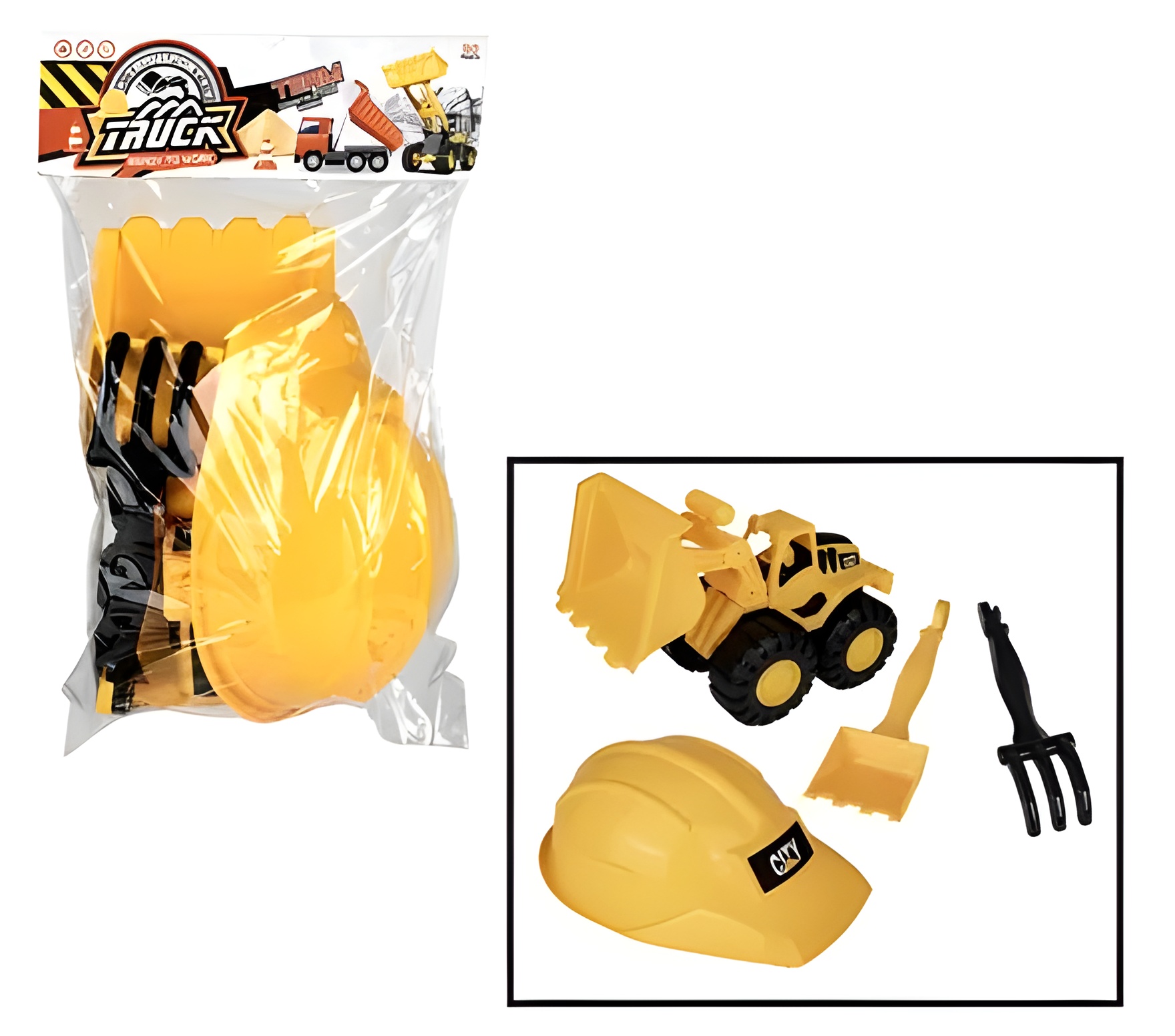 Boys Playset Constr Helmet&Vehicle Set