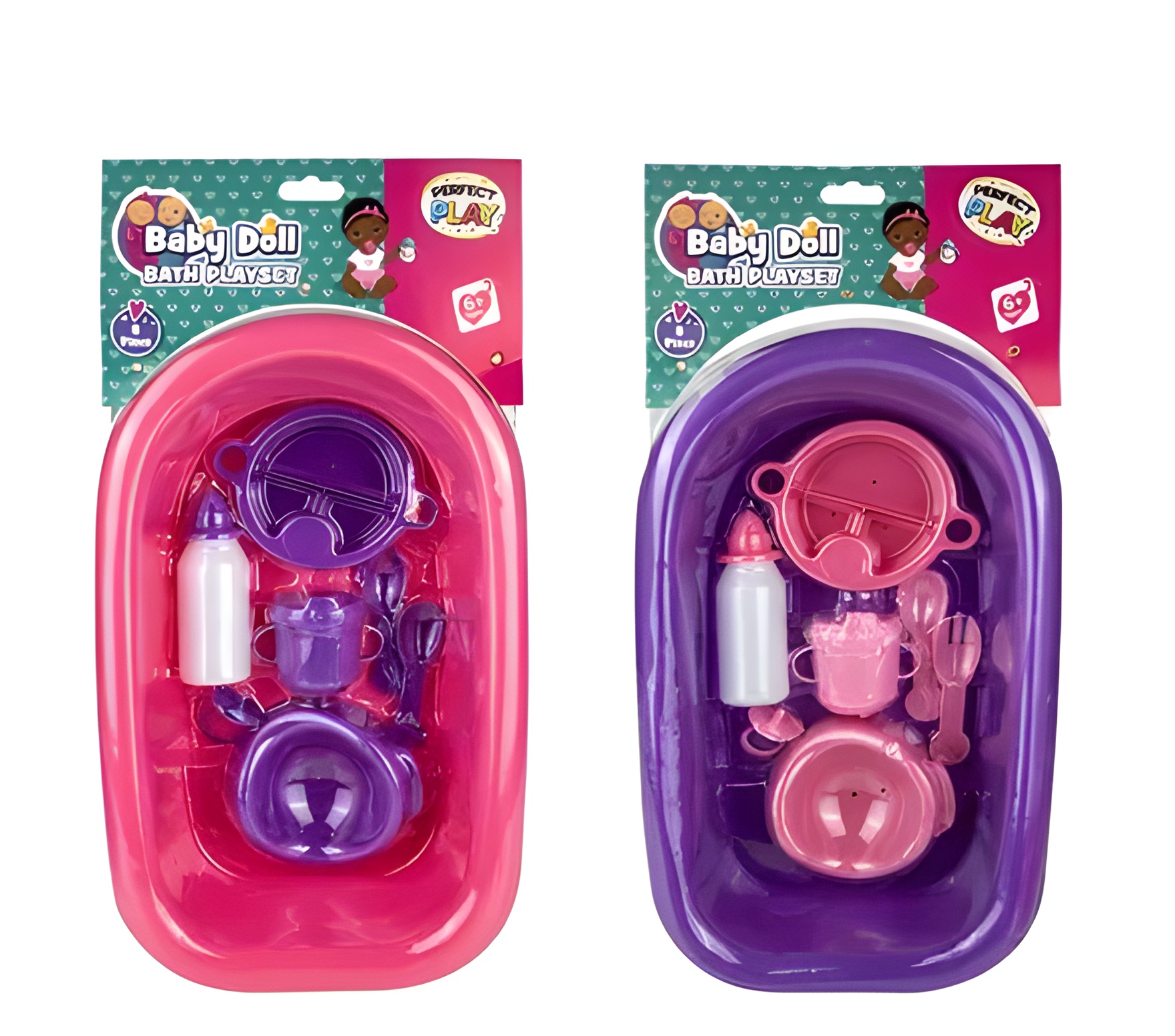 Doll Baby Bath W/Accessories Asstd