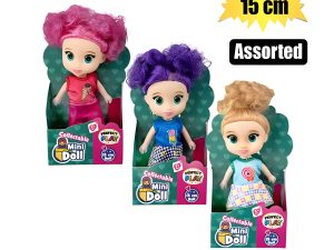 Doll Mini Colourful Curly 15Cm Asstd