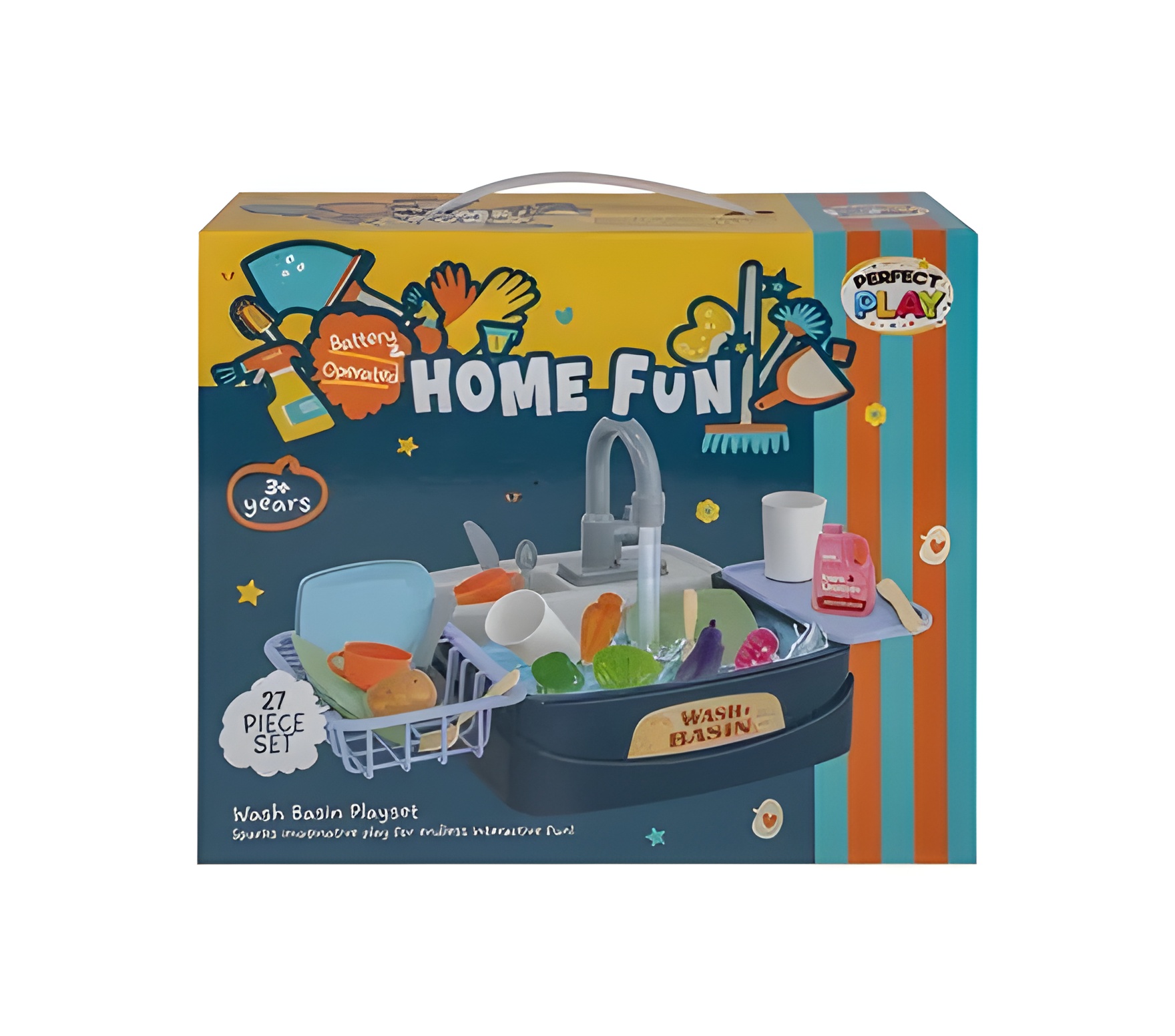 Playset Washup Basin Running Water 27Pc