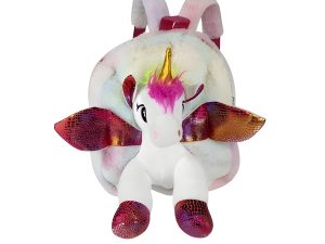 Plush Unicorn Pink Backpack 30X24Cm