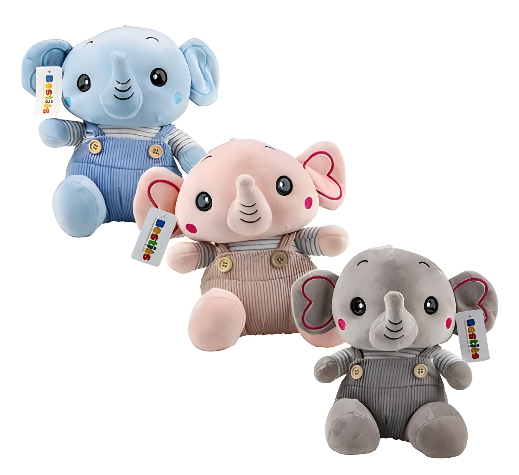 Plush Wild Elephant W/Suspenders 26Cm