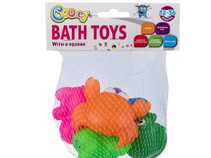 Baby Bath Bud Vinyl Toys Squeak 6Pc