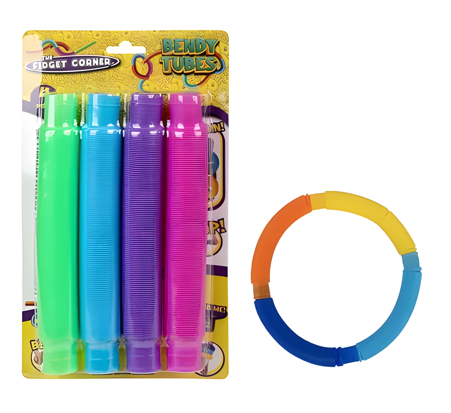 Novelty Sensory Tube Plastic 4Pc 18.5Cm