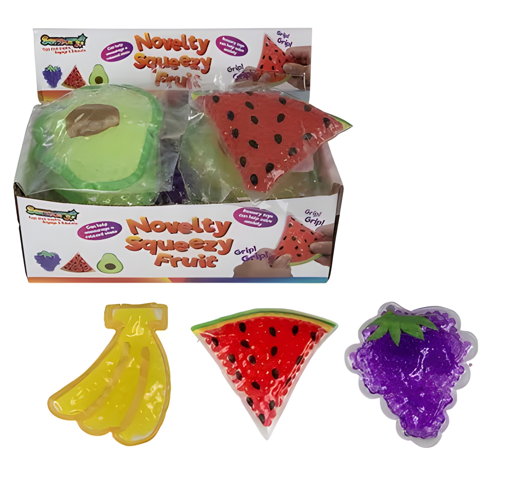 Novelty Squeezy Fruit 8-10Cm