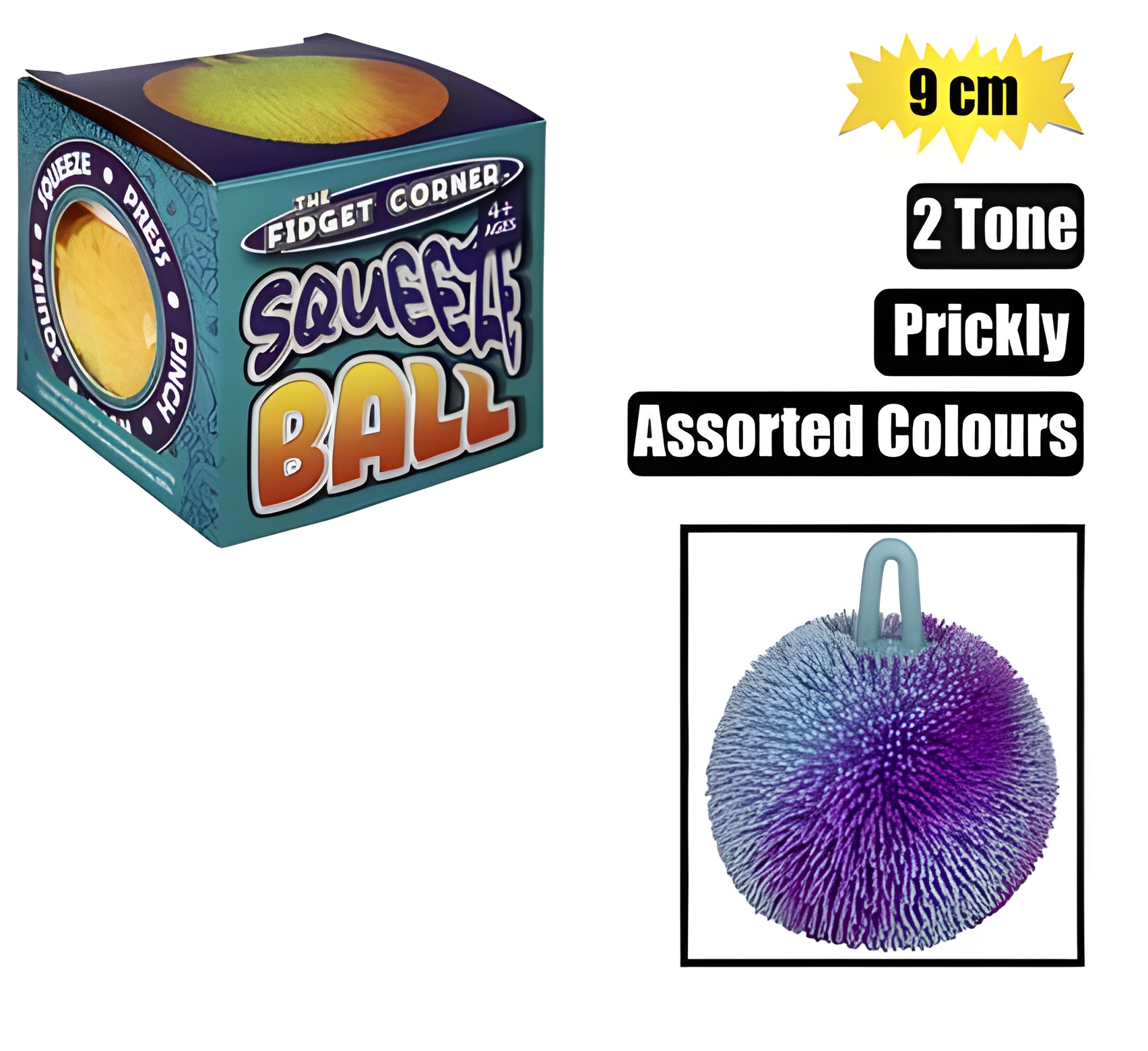 Novelty Ball Stress Prickly 9Cm 2 Tone