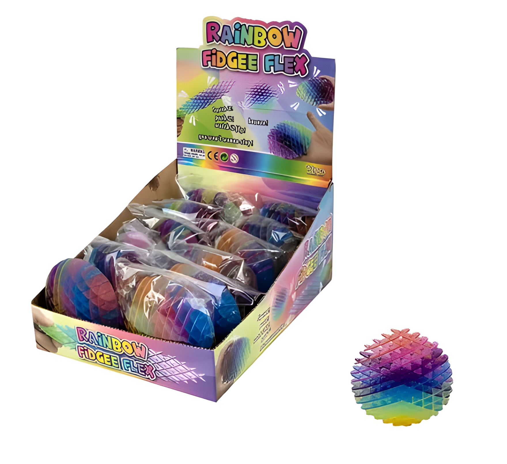 Novelty Sensory Fidget Flexi Rainbow 9Cm
